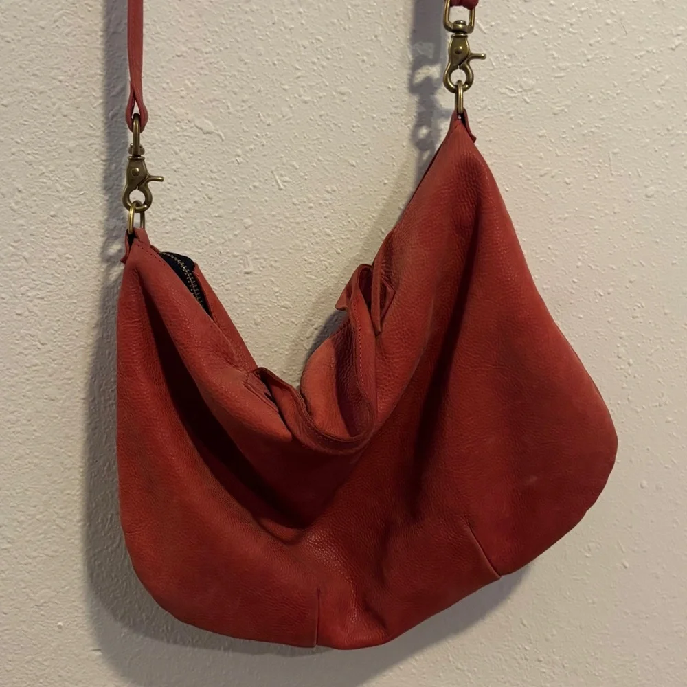 Clare V Red Nubuck Leather Messenger Bag Vintage Clare Vivier - Picture 4 of 8